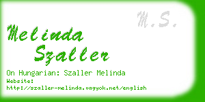 melinda szaller business card